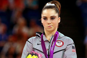 Silver Medalist McKayla Maroney on the podium at the 2012 Olympic Games (Photo by Ronald Martinez/Getty Images).