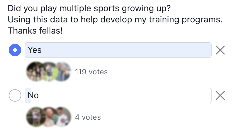 Facebook poll for current and former MLB/MiLB players - Did you play multiple sports growing up?