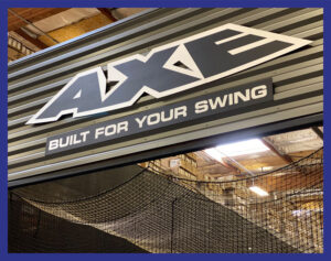 Sign on Axe Bat Batting Cage