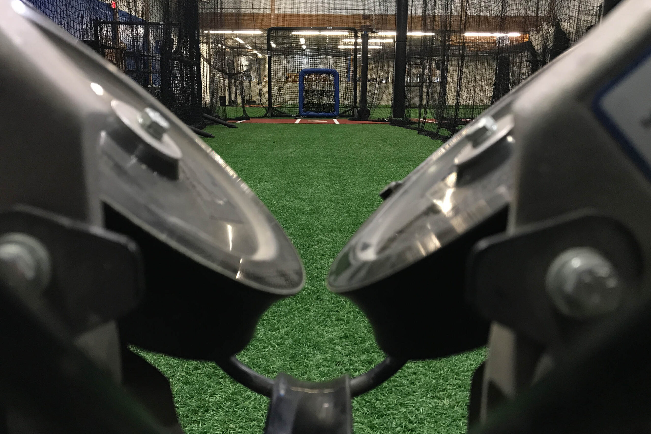 View Down the Barrel of a BASE by Pros Pitching Machine