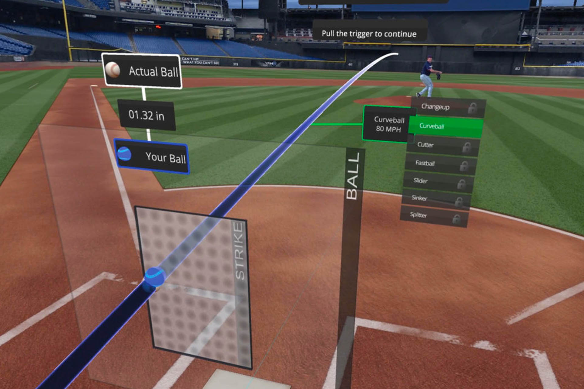 Win Reality Virtual Reality Baseball Training Screenshot