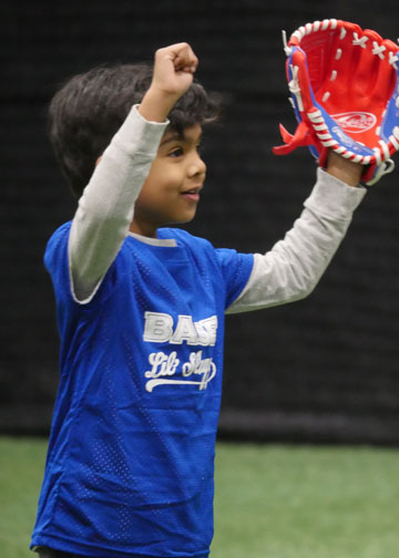 Boy with mitt ready to catch