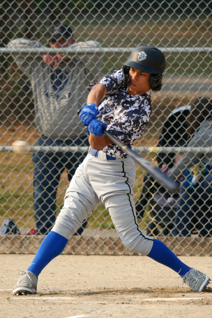 Atticus Quist swings at BASE by Pros Fall Instructs on Oct. 15, 2022