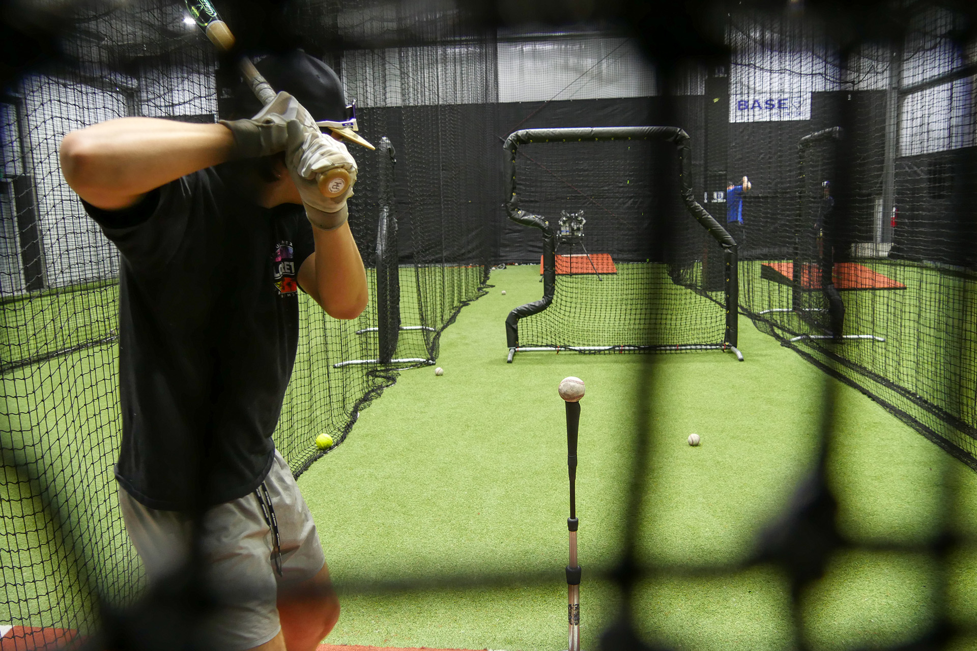 Player Hitting in Lake Stevens Batting Cage