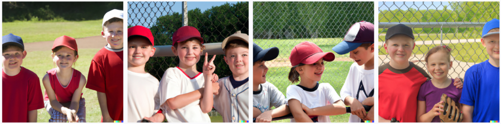 two boys and a girl at summer baseball camp