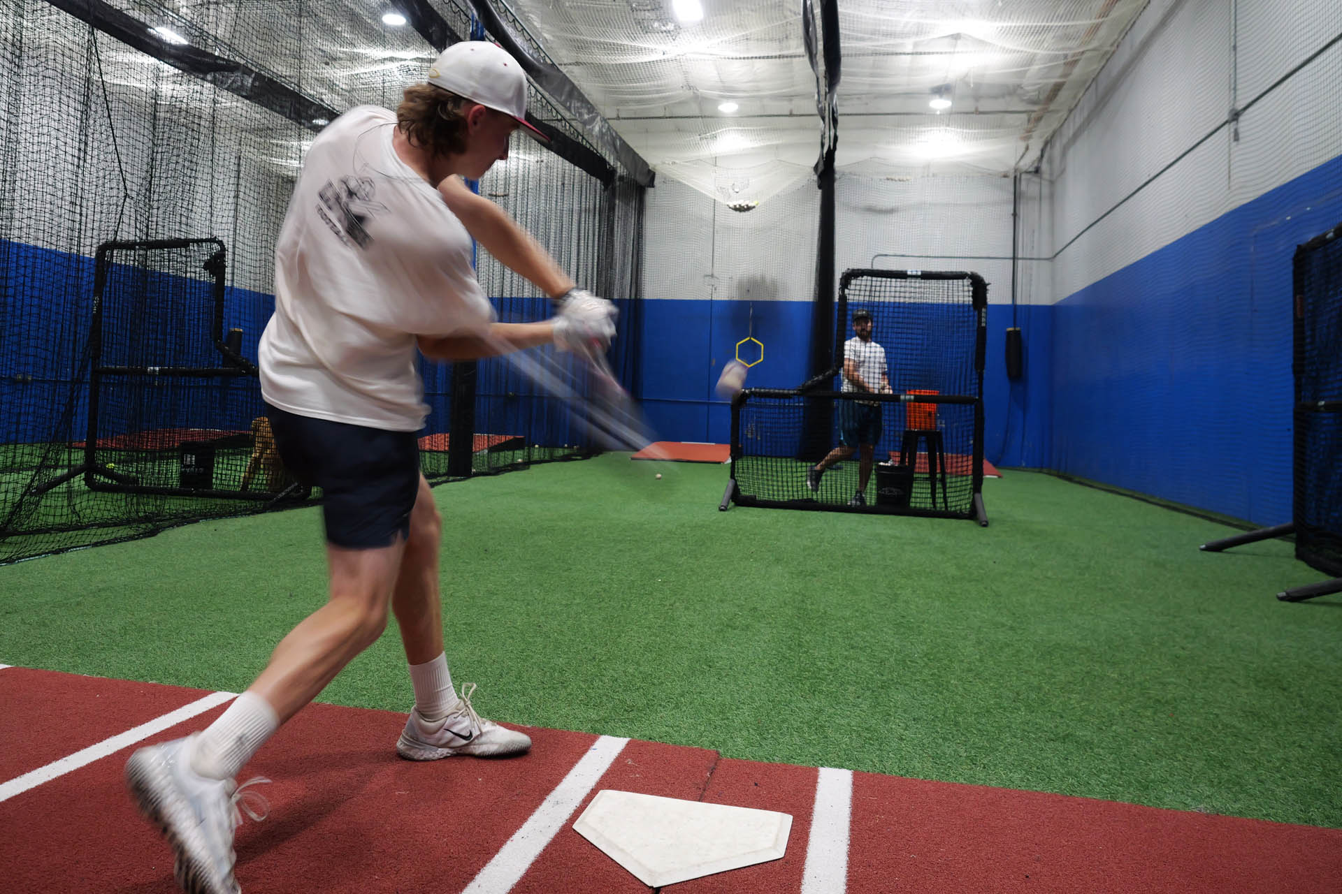 Batter Swinging at Soft Toss