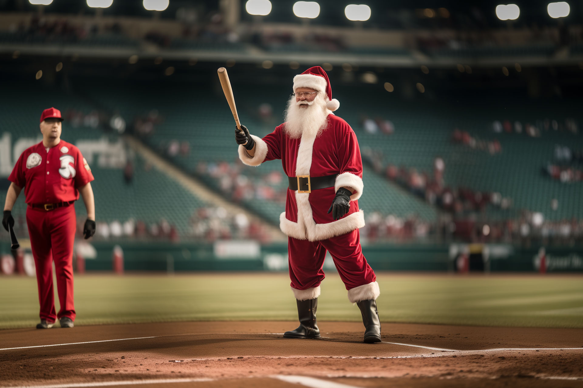 Santa Stepping in the Batters Box