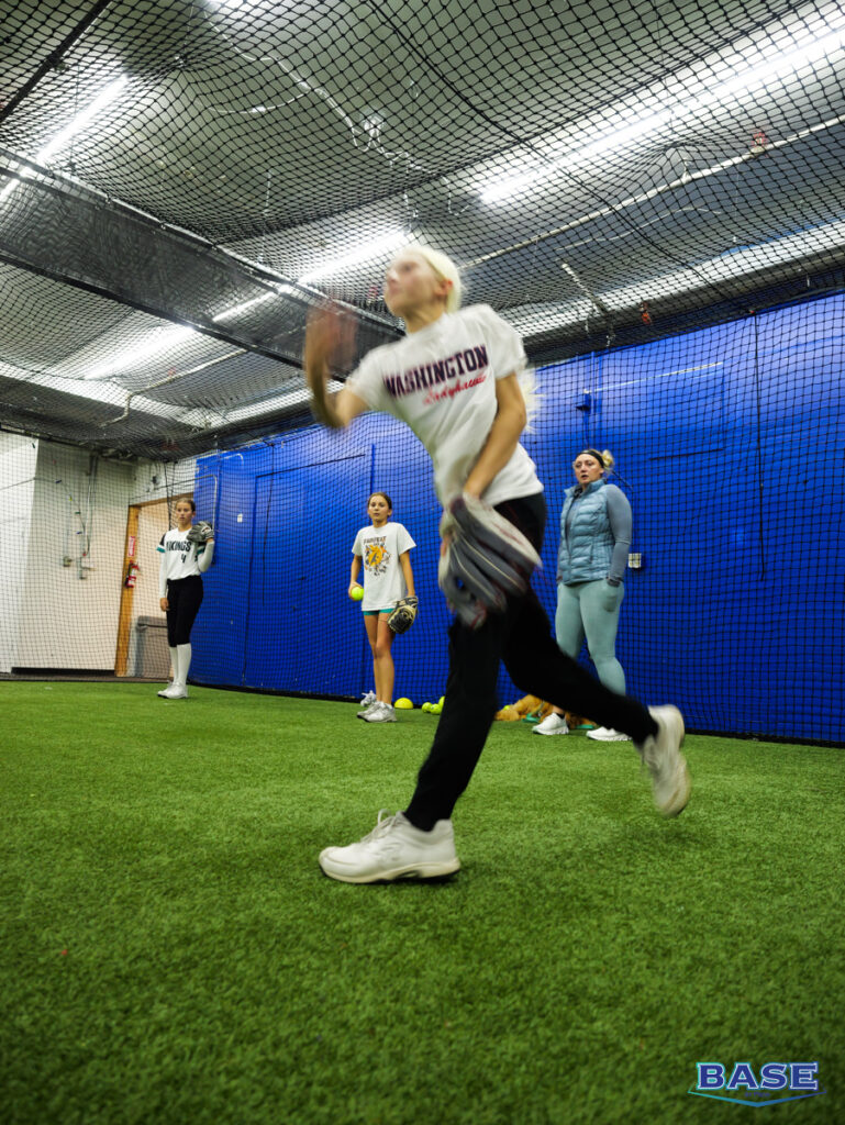 Softball Pitcher Delivers at Clinic with Coach Kylee