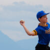 Player fielding a baseball during warmups at Fall Instructs 2023